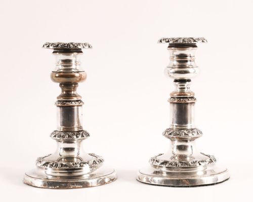 fig 2. Antique Pair George IV Old Sheffield Telescopic Candlesticks C1825 19th C
