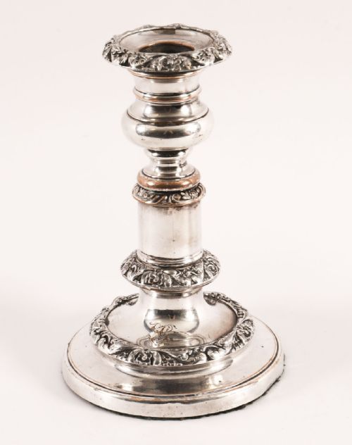 fig 3. Antique Pair George IV Old Sheffield Telescopic Candlesticks C1825 19th C