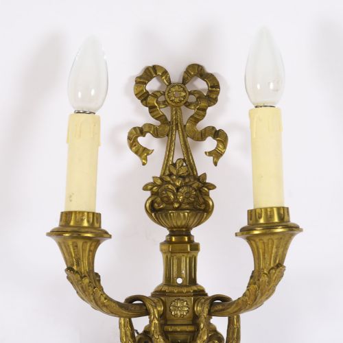 fig 2. Antique Pair of French Louis Revival 2 Branch Ormolu Wall Lights C1860