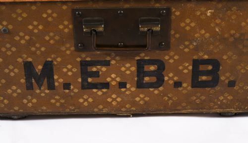 ANTIQUE AUX ETATS UNIS OF PARIS STEAMER TRUNK LUGGAGE CIRCA 1920 - ADDITIONAL PHOTO 6