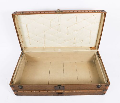 ANTIQUE AUX ETATS UNIS OF PARIS STEAMER TRUNK LUGGAGE CIRCA 1920 - ADDITIONAL PHOTO 7