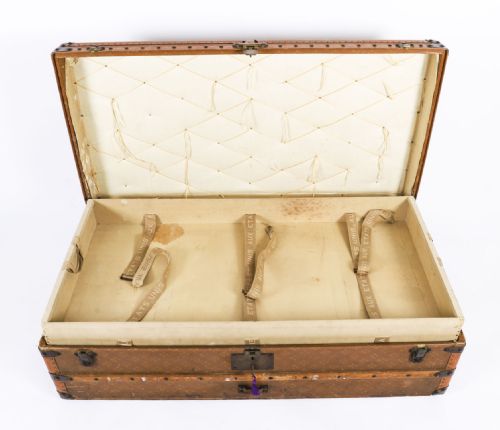 ANTIQUE AUX ETATS UNIS OF PARIS STEAMER TRUNK LUGGAGE CIRCA 1920 - ADDITIONAL PHOTO 8