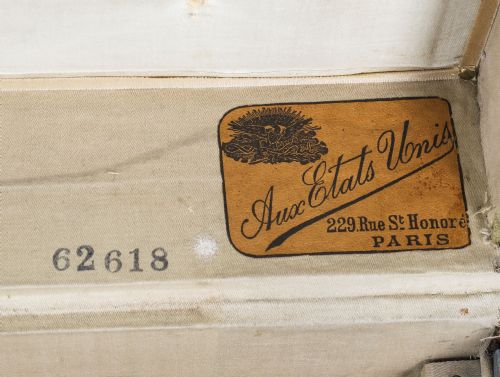ANTIQUE AUX ETATS UNIS OF PARIS STEAMER TRUNK LUGGAGE CIRCA 1920 - ADDITIONAL PHOTO 9
