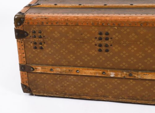 ANTIQUE AUX ETATS UNIS OF PARIS STEAMER TRUNK LUGGAGE CIRCA 1920 - ADDITIONAL PHOTO 14