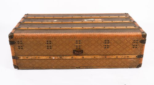 ANTIQUE AUX ETATS UNIS OF PARIS STEAMER TRUNK LUGGAGE CIRCA 1920 - ADDITIONAL PHOTO 15
