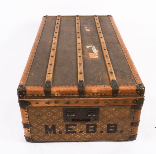 ANTIQUE AUX ETATS UNIS OF PARIS STEAMER TRUNK LUGGAGE CIRCA 1920 - ADDITIONAL PHOTO 16