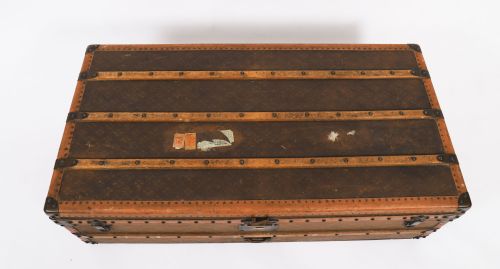ANTIQUE AUX ETATS UNIS OF PARIS STEAMER TRUNK LUGGAGE CIRCA 1920 - ADDITIONAL PHOTO 17