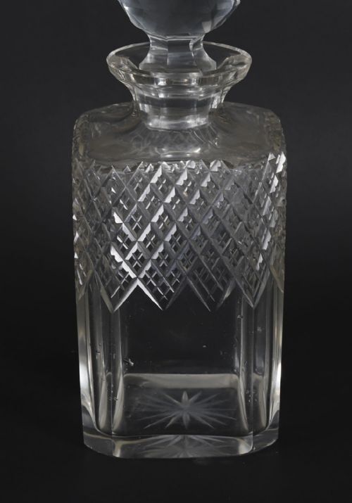 ANTIQUE INLAID WALNUT THREE CUT CRYSTAL DECANTER TANTALUS C1870 19TH C - ADDITIONAL PHOTO 15