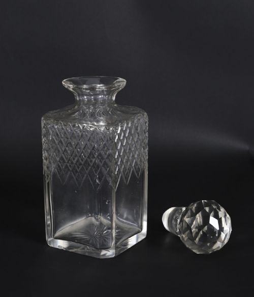 ANTIQUE INLAID WALNUT THREE CUT CRYSTAL DECANTER TANTALUS C1870 19TH C - ADDITIONAL PHOTO 17