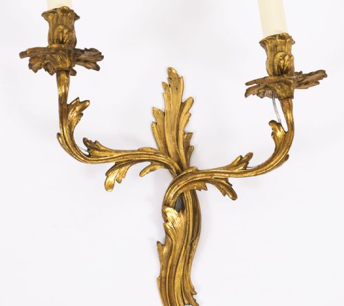 fig 4. Antique Set of 6 French Neo-Classical Style Ormolu Wall Lights 19th C