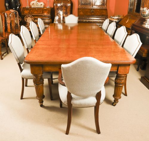 fig 4. Antique 10ft Victorian Pollard Oak Extending Dining Table 19th Century