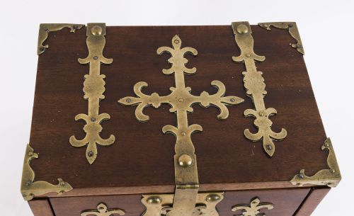 fig 5. Antique Burr Walnut Brass Mounted Strongbox Coffre Fort 19th C