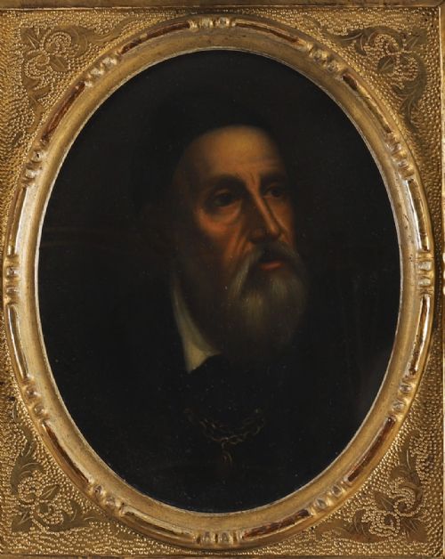 fig 2. Antique Pair Self Portraits Rubens & Titian Florentine Frames 19th C