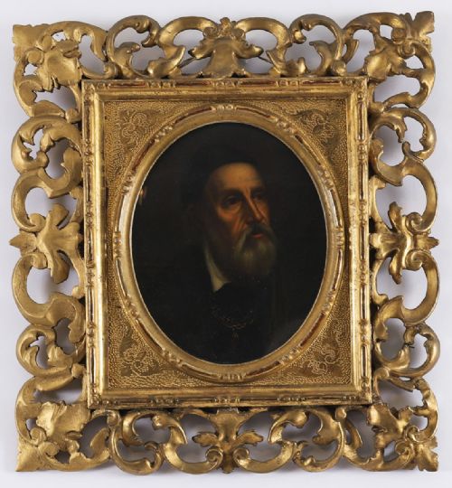 fig 3. Antique Pair Self Portraits Rubens & Titian Florentine Frames 19th C