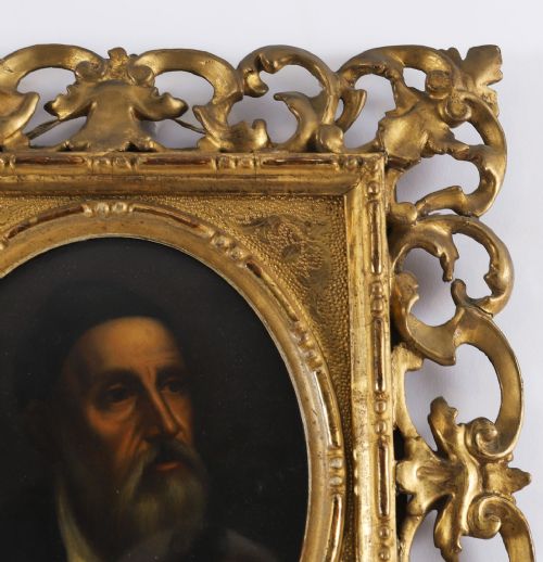 fig 4. Antique Pair Self Portraits Rubens & Titian Florentine Frames 19th C