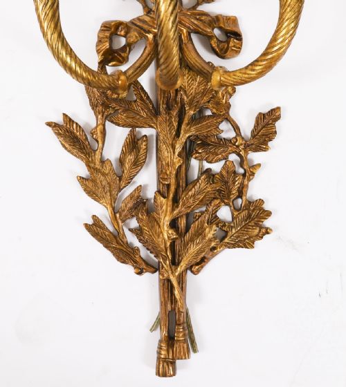 ANTIQUE SET OF 6 FRENCH LOUIS REVIVAL 3 BRANCH ORMOLU WALL LIGHTS 20TH C - ADDITIONAL PHOTO 14