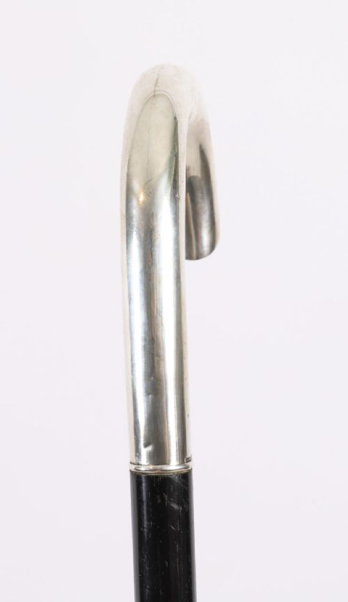 fig 2. Antique Russian Silver Crook Handle Walking Stick Cane 89cm 35 Inches19th C