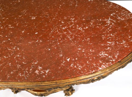fig 3. Antique George II Revival Rouge Marble Topped Eagle Centre Table 20th C
