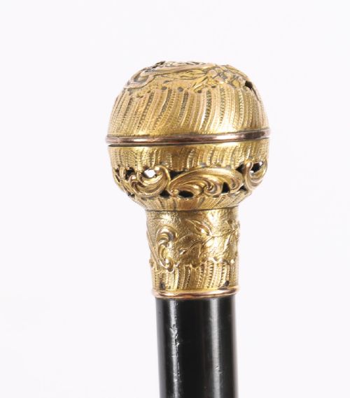 ANTIQUE FRENCH SIREN HANDLED WALKING STICK CANE 19TH C 92CM 36 INCHES - ADDITIONAL PHOTO 4