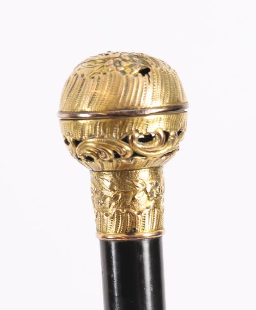 ANTIQUE FRENCH SIREN HANDLED WALKING STICK CANE 19TH C 92CM 36 INCHES - ADDITIONAL PHOTO 5