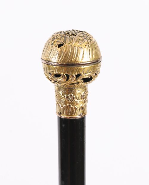 ANTIQUE FRENCH SIREN HANDLED WALKING STICK CANE 19TH C 92CM 36 INCHES - ADDITIONAL PHOTO 6