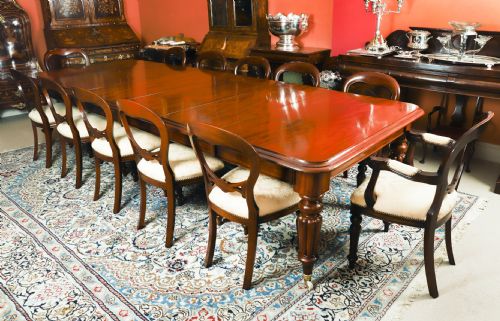 fig 4. Antique 11'5ft Victorian Flame Mahogany Extending Dining Table 19th C