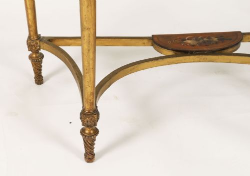 ANTIQUE GEORGE III SATIN WOOD PAINTED DEMILUNE CONSOLE TABLE 18TH C - ADDITIONAL PHOTO 16