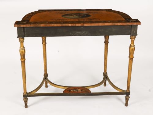 ANTIQUE GEORGE III SATIN WOOD PAINTED DEMILUNE CONSOLE TABLE 18TH C - ADDITIONAL PHOTO 17
