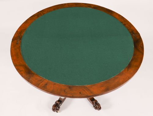 fig 3. Antique Victorian Burr Walnut and Inlaid Card Table C.1860 19th C