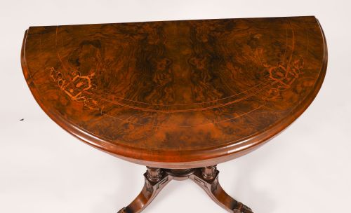 fig 5. Antique Victorian Burr Walnut and Inlaid Card Table C.1860 19th C