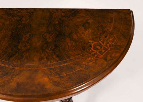 fig 6. Antique Victorian Burr Walnut and Inlaid Card Table C.1860 19th C