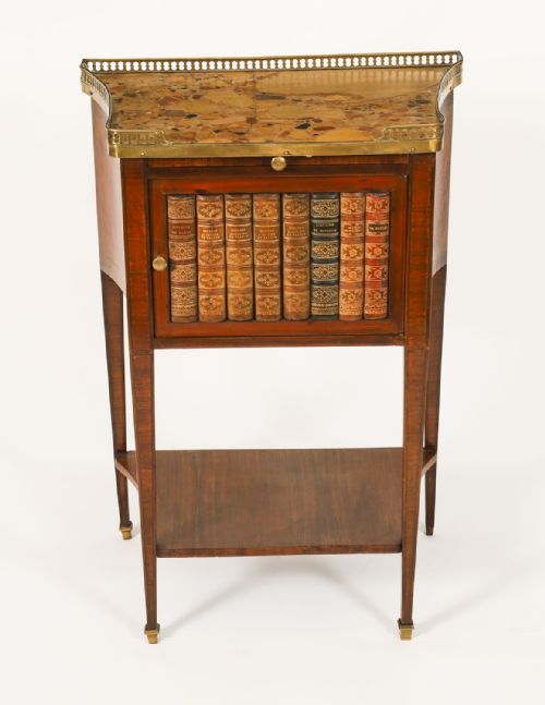ANTIQUE PAIR FRENCH WALNUT TULIPWOOD BEDSIDE CABINETS C1900 - ADDITIONAL PHOTO 6