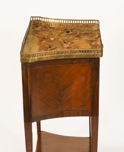 ANTIQUE PAIR FRENCH WALNUT TULIPWOOD BEDSIDE CABINETS C1900 - ADDITIONAL PHOTO 9