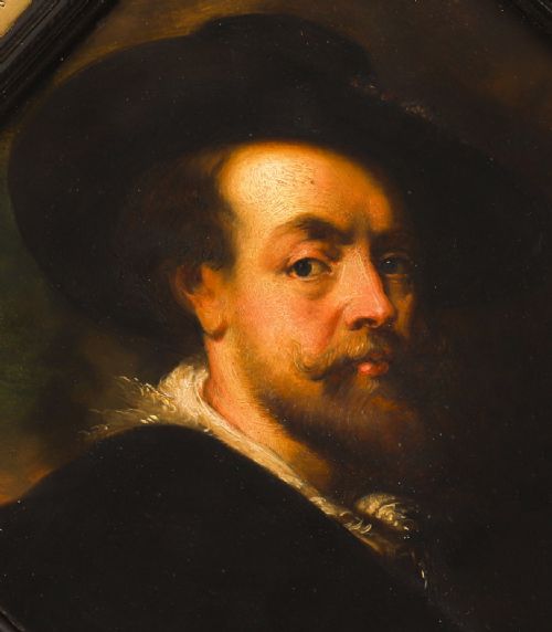 ANTIQUE SELF PORTRAIT RUBENS BY F FLOR FOR FLOR FINDEL 19TH C - ADDITIONAL PHOTO 3