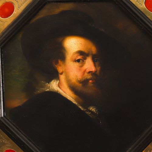 ANTIQUE SELF PORTRAIT RUBENS BY F FLOR FOR FLOR FINDEL 19TH C - ADDITIONAL PHOTO 8