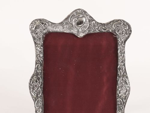 fig 1. Antique Victorian Sterling Silver Photo Frame Dated 1905 19cm x 13cm