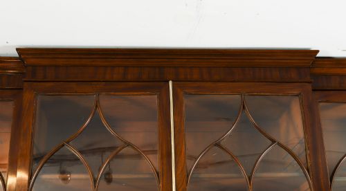ANTIQUE GEORGE III SECRETAIRE BREAKFRONT BOOKCASE CIRCA 1820 19TH CENTURY - ADDITIONAL PHOTO 4