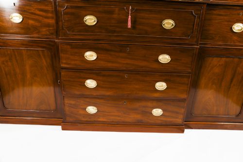 ANTIQUE GEORGE III SECRETAIRE BREAKFRONT BOOKCASE CIRCA 1820 19TH CENTURY - ADDITIONAL PHOTO 9