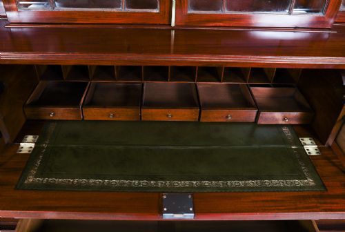 ANTIQUE GEORGE III SECRETAIRE BREAKFRONT BOOKCASE CIRCA 1820 19TH CENTURY - ADDITIONAL PHOTO 10