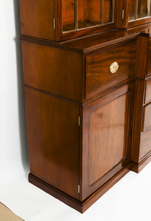 ANTIQUE GEORGE III SECRETAIRE BREAKFRONT BOOKCASE CIRCA 1820 19TH CENTURY - ADDITIONAL PHOTO 18