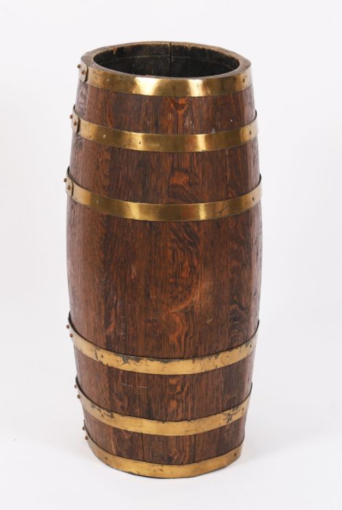 ANTIQUE OVAL BRASS BOUND BARREL UMBRELLA STICK STAND C1810 19TH C - ADDITIONAL PHOTO 10
