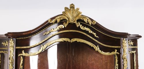fig 4. Antique Pair French Vernis Martin Vitrine Display Cabinets 19th C