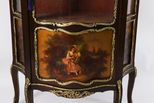fig 5. Antique Pair French Vernis Martin Vitrine Display Cabinets 19th C