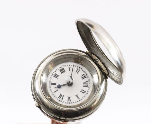 ANTIQUE SILVER SNAKEWOOD WATCH OPERA CANE WALKING STICK 19TH C 87CM 342INCH - ADDITIONAL PHOTO 4