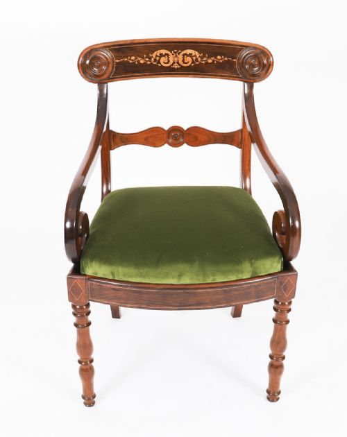 fig 2. Antique Set 8 English William IV Barback Dining Chairs Circa 1830 19th C