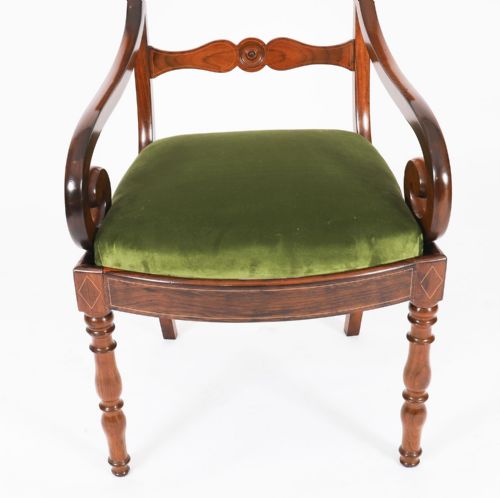 fig 3. Antique Set 8 English William IV Barback Dining Chairs Circa 1830 19th C