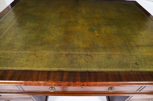 fig 3. Antique George III Flame Mahogany Partners Pedestal Desk C1790 18th Century