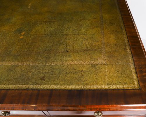 fig 4. Antique George III Flame Mahogany Partners Pedestal Desk C1790 18th Century