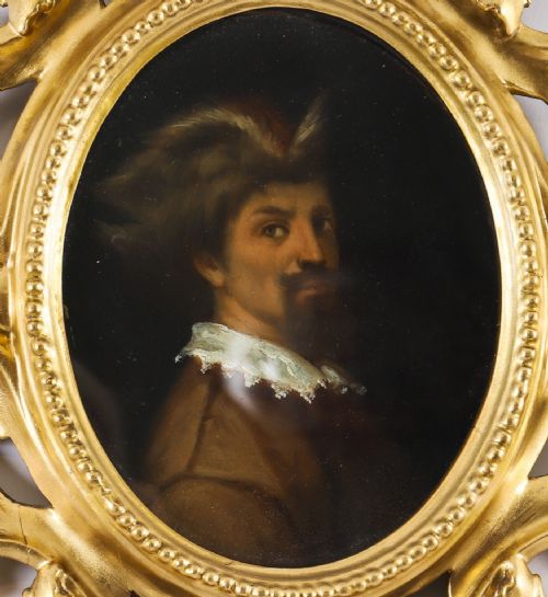 fig 3. Antique Pair Self Portraits Raphael & Andrea del Sarto Florentine Frames 19th C