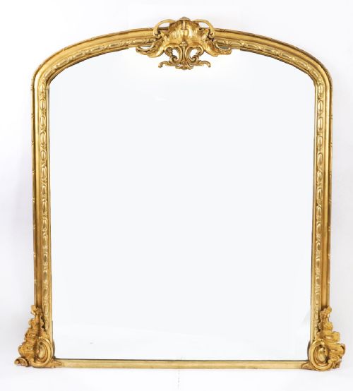 Antique Large Victorian Giltwood Wall Mirror C.1860 168x160cm 19th C